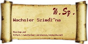 Wachsler Szimóna névjegykártya